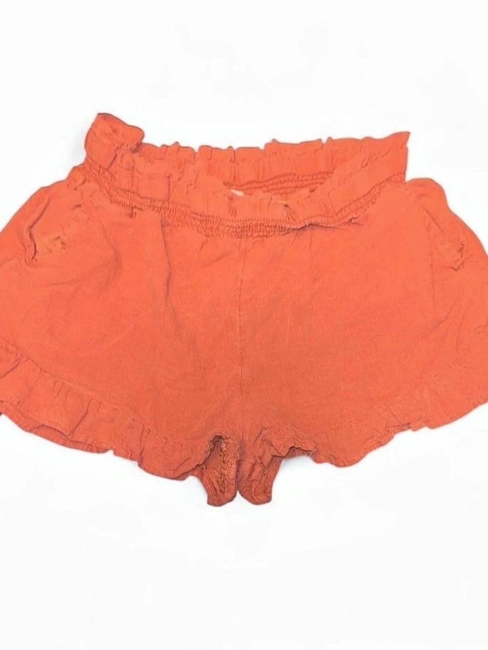 Aerie Ruffle Hem Shorts in Orange Size Medium Like New